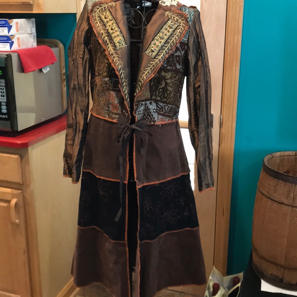 Basil & Maude long coat corduroy & brocade